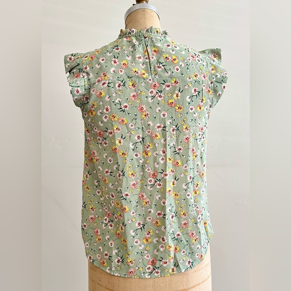 Monteau Mint Floral Blouse - Picture 7 of 12